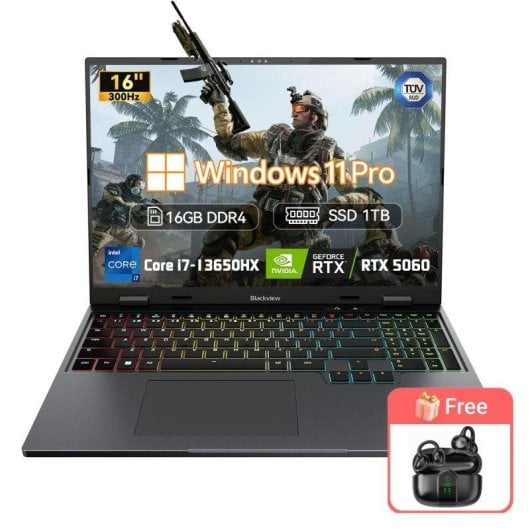 Portatile Blackview GamiBook 16 16" Intel Core i7-13650HX 16GB 1TB SSD RTX 5060 Windows 11