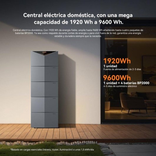 Estación de energía Oscal Power Storage 2000 1920Wh LiFePO4 1200W IP65 Bluetooth WiFi exterior