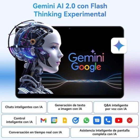 Tablette TABWEE T80 WiFi 10,1" Gris 18 Go 128 Go Batterie longue autonomie Android 15