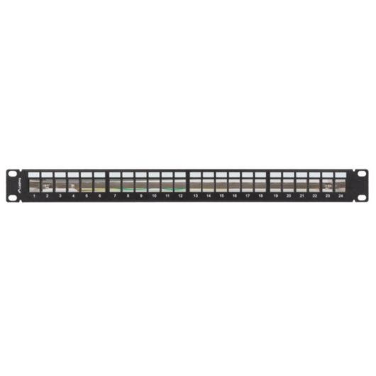 Patchpanel LANBERG 24 Ports 1U 19 Zoll Keystone Schwarz