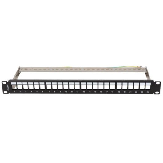 Patchpanel LANBERG 24 Ports 1U 19 Zoll Keystone Schwarz