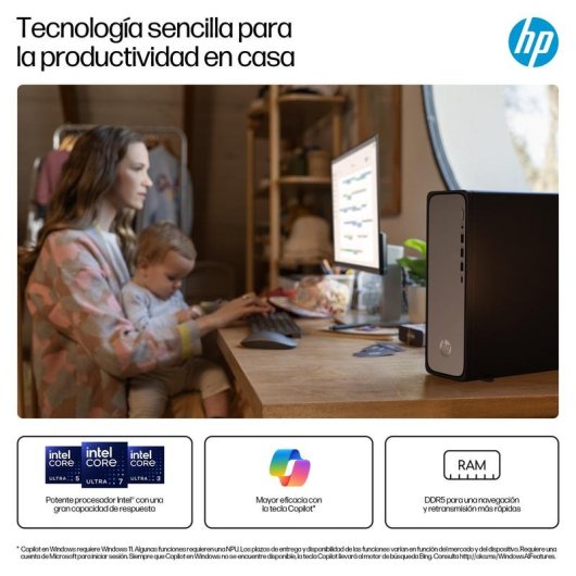 PC Sobremesa HP OmniDesk S03-0020ns Intel Core i3-14100 8GB 512GB SSD Intel UHD FreeDOS WiFi6