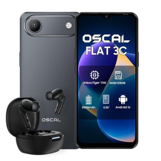 Oscal Flat 3C 4G 128GB 4GB 6,56" Noir Double SIM