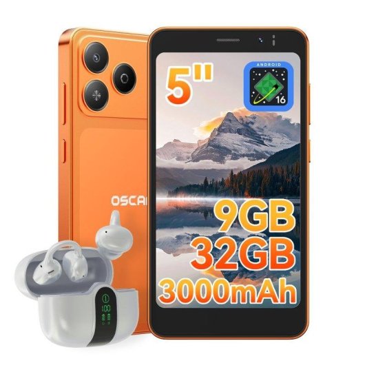 OSCAL Flat 3C Mini 4G 3GB 32GB 5" Naranja batería extraíble