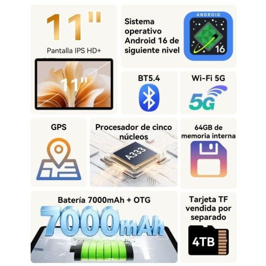 Tablet ExcitPower T30 WiFi 11" 3GB 32GB Bleu