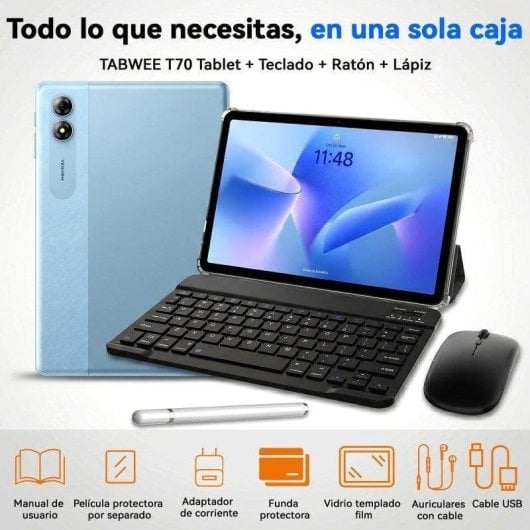 Tablet ExcitPower T70 WiFi 11" 8GB 256GB Azul con Teclado y Stylus Pen