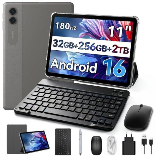 Tablet ExcitPower T70 WiFi 11" 8GB 256GB Grau con Teclado y Stylus Pen