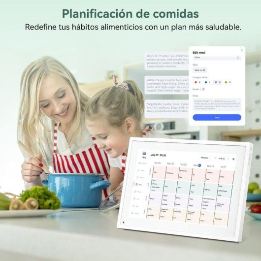 Digitaler Kalender Tabwee P10 10,1" Android WiFi Touchscreen Familie