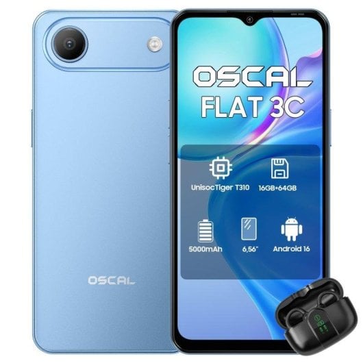 Oscal Flat 3C 4G 4GB 6.56" 64GB Azul Dual SIM