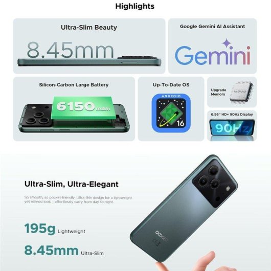 Doogee Note 56 Pro 4G 4GB 128GB 6.56" Preto