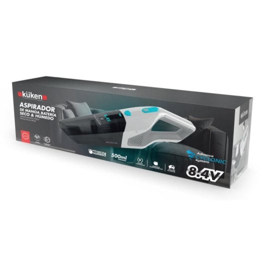 Aspirapolvere a Mano KUKEN 34331 100W 3500Pa 0,5L Cavo 4,5 m Nero Turchese Bianco