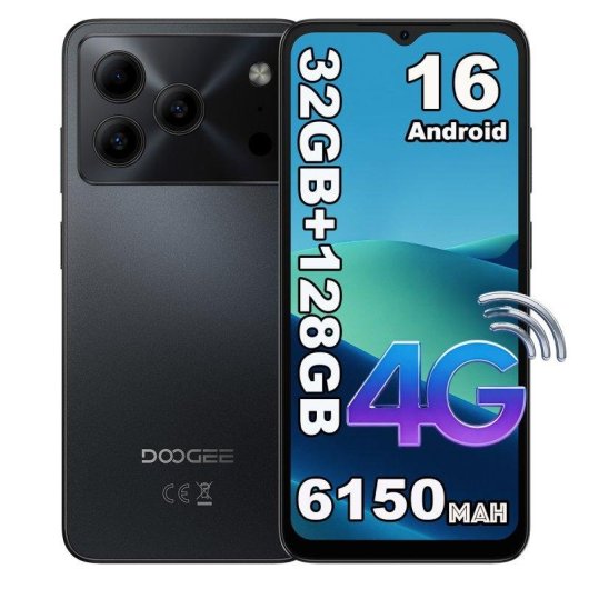 Doogee Note 56 Pro 4G 6,56" 4GB 128GB Preto Dual SIM