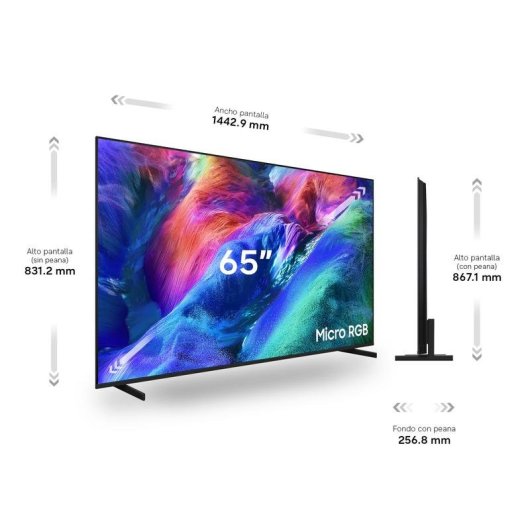 TV Samsung Micro RGB R85H 65" 4K UltraHD 144Hz Smart TV Tizen HDR10+ Dolby Atmos