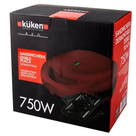 Sandwichera Küken 33790 750W Roja Grill Placas Desmontables
