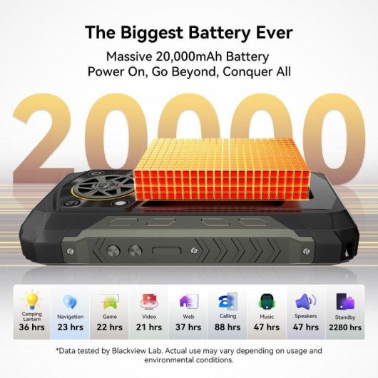 Blackview Rock 5 4G 256GB 12GB 6,78" Schwarz 20000mAh