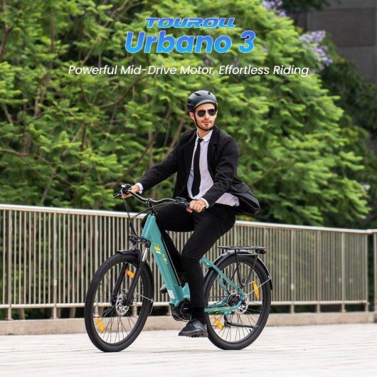 Bicicleta Eléctrica Touroll Urbano 3 Motor Central 540W 120km 27,5" Frenos Hidráulicos