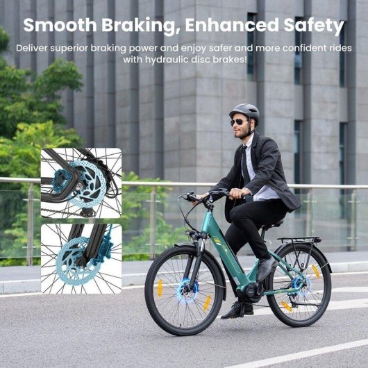 Bicicleta Eléctrica Touroll Urbano 3 Motor Central 540W 120km 27,5" Frenos Hidráulicos