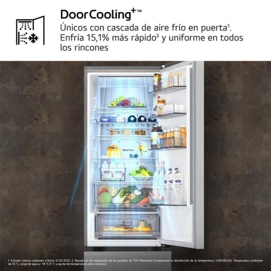 Frigorífico Combi LG GBBS524DPY Total No Frost 203cm 375L D Inox WiFi