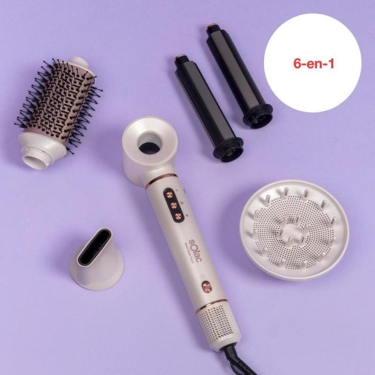 Multi-Haarstyler Solac Blast Style Pearl 1400W Ionen 9 Temperaturen 6 Zubehör Gold