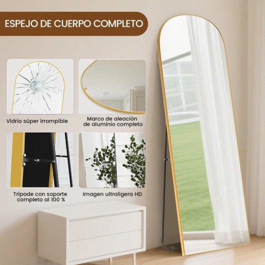 Specchio a Colonna 162x53 cm Naspaluro Arcuato