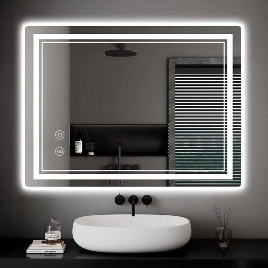 Specchio da bagno con Led Naspaluro 70x50 Antivapore 3 Colori