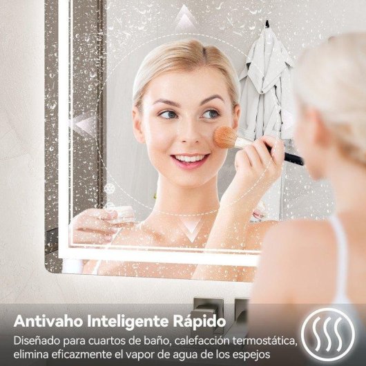 Specchio da bagno con Led Naspaluro 70x50 Antivapore 3 Colori