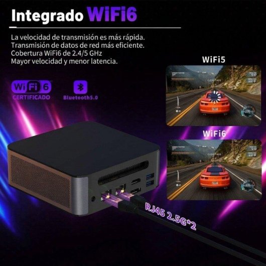 Mini PC Rolipo H90 Intel Core i7 11390H/32GB/1TB SSD/Iris Xe/Windows 11 Pro/Wi-Fi 6