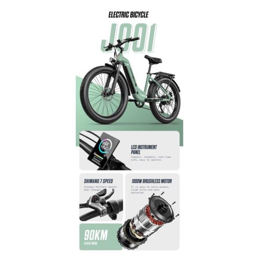 Bicicleta eletrica Joobike JOO1 1000W 48V 17,5Ah