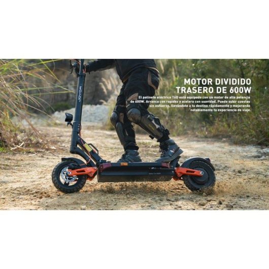 Patinete eléctrico Joyor T6D 600W Autonomía 55km Ruedas 10" Frenos disco Negro