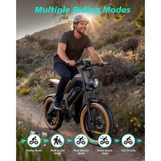 Bicicleta Eléctrica Kornorge M20 1500W Batería 48V Neumáticos 20"