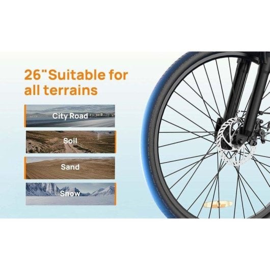 Urlife E26 E-Bike Fuer Erwachsene 250 W 48V 10,4Ah 26 Zoll