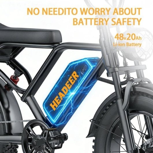Bicicleta Eletrica Headeer BK20 750 W 50 kmh 20 polegadas