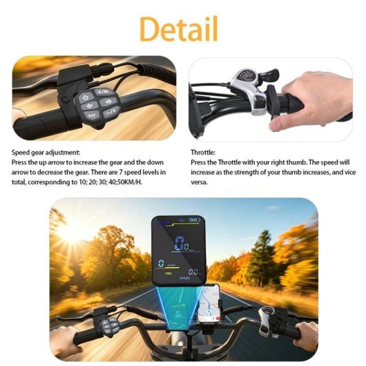 Bicicleta Eletrica Headeer BK20 750 W 50 kmh 20 polegadas