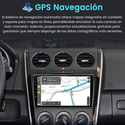 Autoradio JUNSUN 9" Android 15 CarPlay GPS WiFi Bluetooth Mazda CX-7