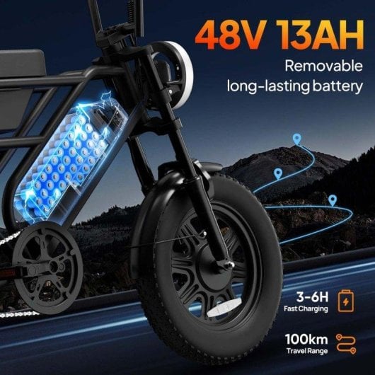 Bicicleta Eléctrica Urlife T16 250W 48V Todoterreno 16"