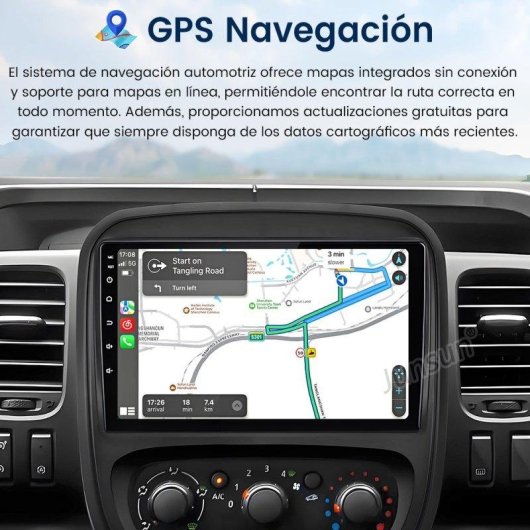 Autoradio 2+64gb Carplay Android Auto GPS BT Opel Vivaro Renault Trafic