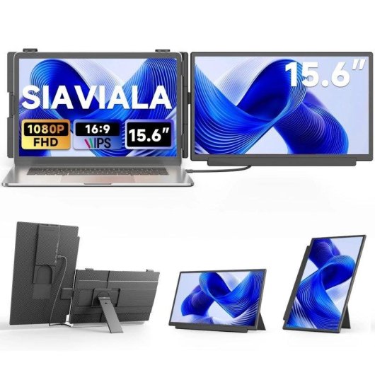 Monitor Siaviala M5 15,6" FullHD 60Hz IPS USB-C HDMI Altavoz Integrado Soporte 2 en 1