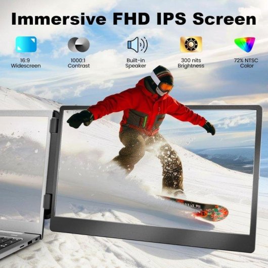 Monitor Kefeya S2 14" FullHD 60Hz IPS Triple Pantalla Portátil