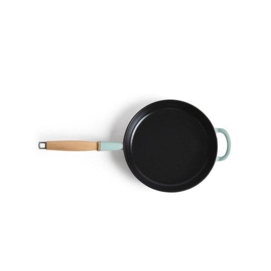 Frigideira de Ferro Fundido Jernverket 28 cm Verde Retro Pega Madeira