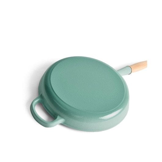 Frigideira de Ferro Fundido Jernverket 28 cm Verde Retro Pega Madeira