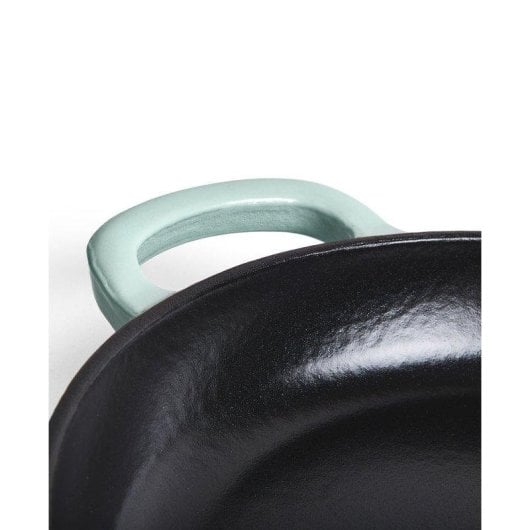 Frigideira de Ferro Fundido Jernverket 28 cm Verde Retro Pega Madeira