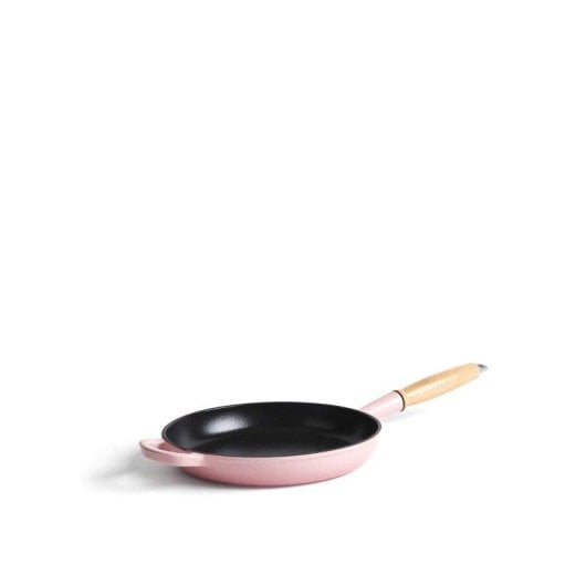 Frigideira Jernverket 28 cm ferro fundido rosa retro com cabo em madeira