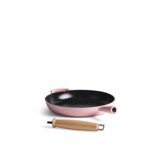 Frigideira Jernverket 28 cm ferro fundido rosa retro com cabo em madeira