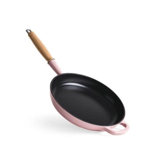 Frigideira Jernverket 28 cm ferro fundido rosa retro com cabo em madeira