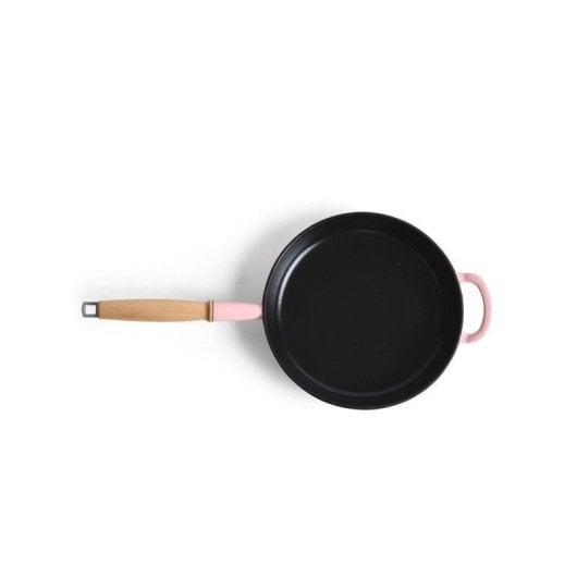 Frigideira Jernverket 28 cm ferro fundido rosa retro com cabo em madeira