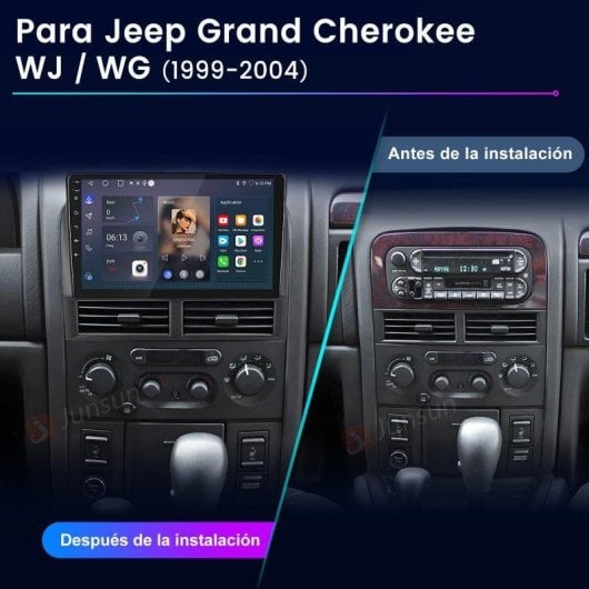 Autoradio JUNSUN 9" Android CarPlay 4G GPS Jeep Grand Cherokee WJ/WG