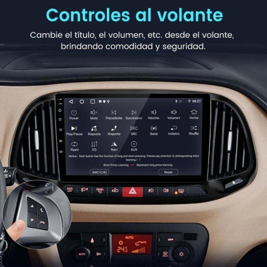 Autoradio JUNSUN 9" 2/64GB Android CarPlay Android Auto GPS Fiat Doblo 2015-2021