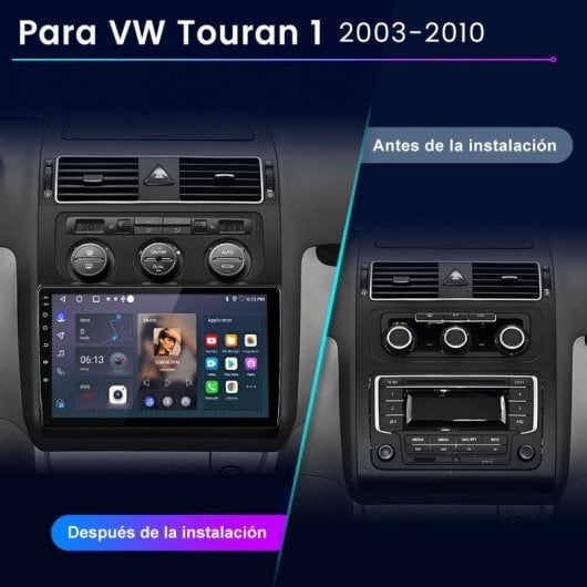 Autoradio JUNSUN Android 15 10" 2GB 64GB CarPlay GPS para VW Touran 1T