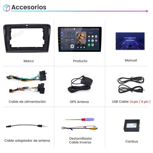 Autoradio JUNSUN 2+64gb Android 15 CarPlay GPS Wifi