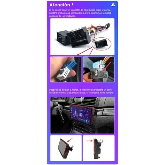 Autoradio JUNSUN 2+64GB CarPlay Android Auto Wireless per BMW E46